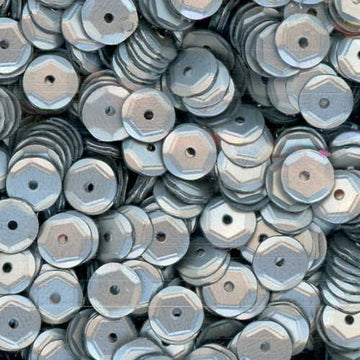 6mm Slightly Cupped Satin Silver 50 Grams