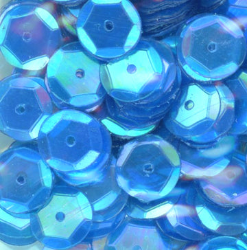 8mm Slightly Cupped Iridescent Duck Wing Blue 50 Grams