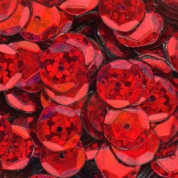 10mm Slightly Cupped Hologram Red 50 Grams