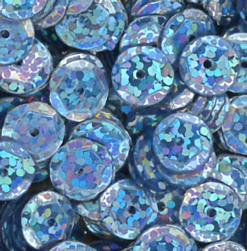 8mm Slightly Cupped Hologram Light Blue 50 grams