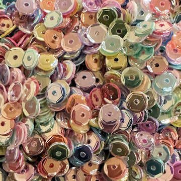 6mm Slightly Cupped Luminous Mixed Colors