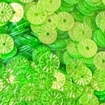 6mm Flat Embossed Lime Ice 50 Grams