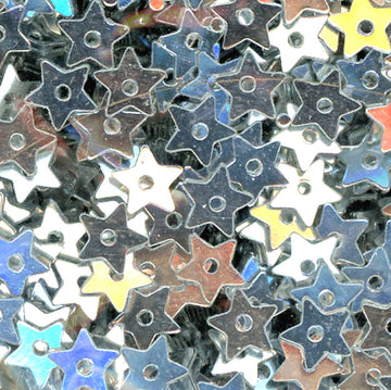 5mm Stars- Metallic Silver 100 Grams