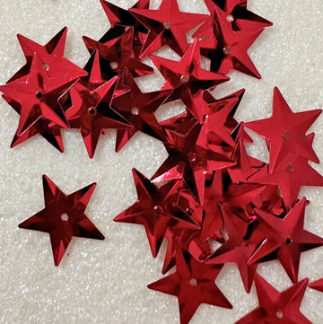15mm Stars Metallic Red- 1000 count