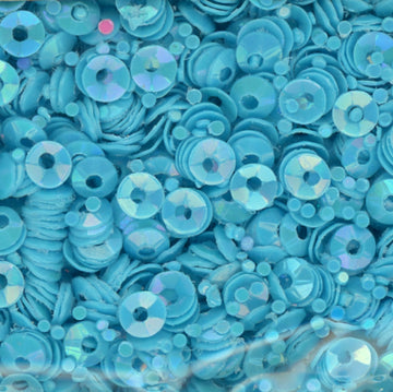 3mm Fully Cupped Opaque Iridescent Med. Turquoise