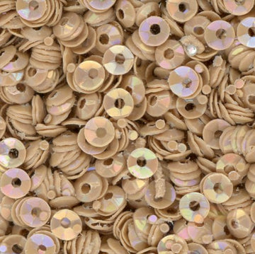 3mm Fully Cupped Opaque Iridescent Beige