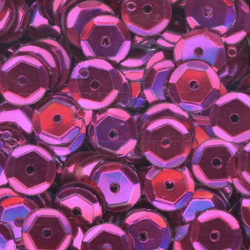 6mm Slightly Cupped Metallic Razzleberry