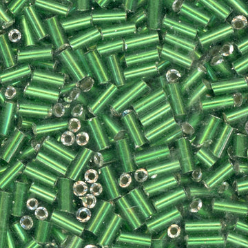 4.5mm Bugle Silver Lined Green