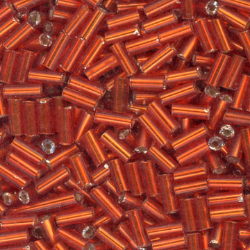 4.5mm Bugle Silver Lined Orange 100 Grams