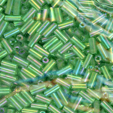 4.5mm Bugle Iridescent Christmas Green 100 Grams
