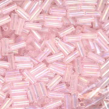 4.5mm Bugle Iridescent Pale Pink 100 Grams