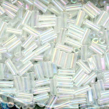 4.5mm Bugle Iridescent Clear 500 Grams