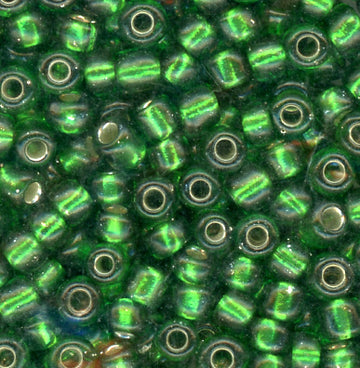 8/0 Bead Silver Lined Green