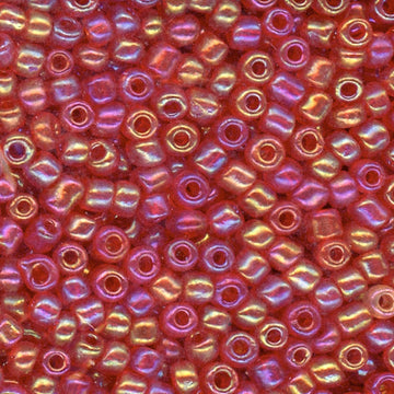 8/0 Bead Iridescent Christmas Red 100 Grams