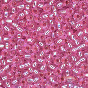 8/0 Bead Silver Lined Pink 100 Grams