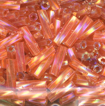 6mm Twist Bugle Bead Iridescent Orange