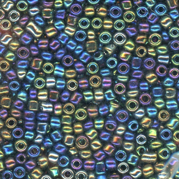 15/0 Bead Iridescent Black 100 Grams