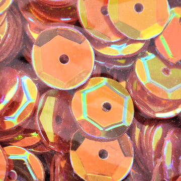 10mm Slightly Cupped Crystal Opaque Red Hot 100 Grams