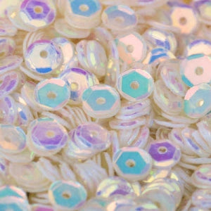 5mm Slightly Cupped Crystal Opaque Creme Puff