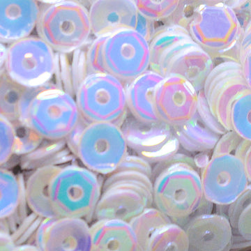 5mm Slightly Cupped Crystal Opaque White