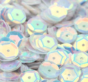 8mm Slightly Cupped Crystal Opaque White 50 Grams