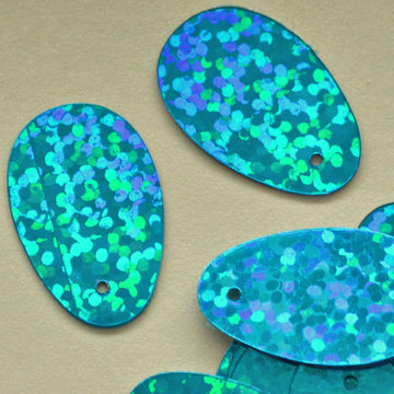 21mm Hologram Oval Turquoise
