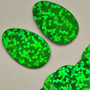 21mm Hologram Oval Green 100 Grams