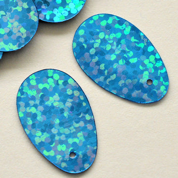 21mm Hologram Oval Capri Blue 100 Grams