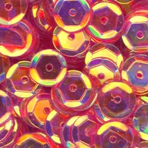 6mm Slightly Cupped Crystal Iris Posh Pink