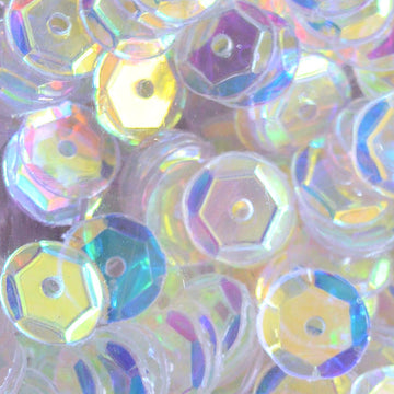 6mm Slightly Cupped Crystal Iris Clear AB 100 Grams