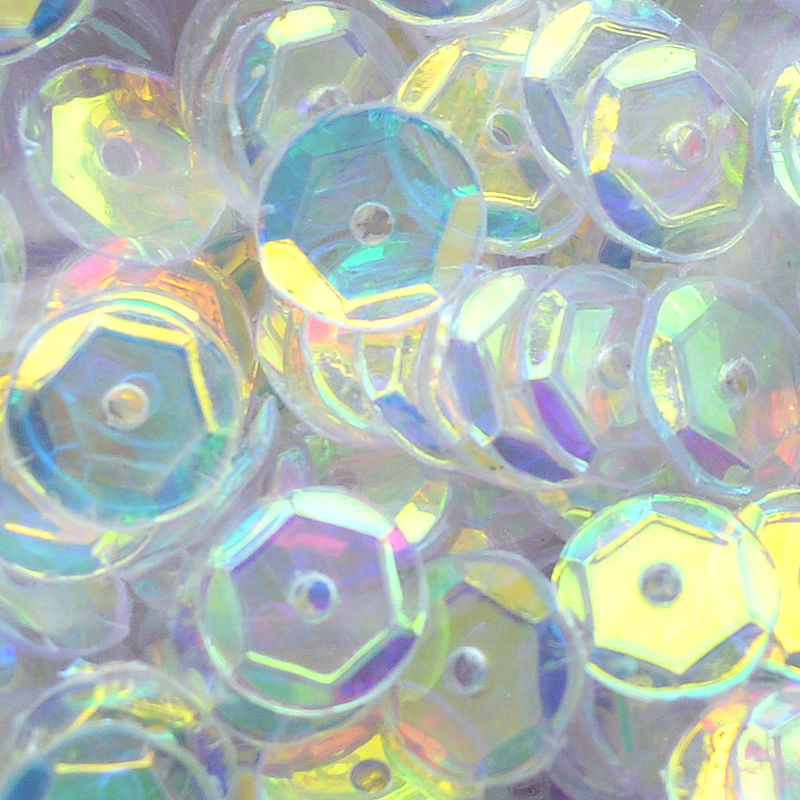 8mm Slightly Cupped Crystal Iris Clear AB