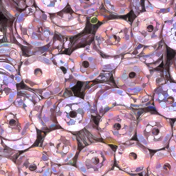 6mm Slightly Cupped Hologram Light Pink