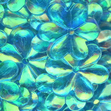15mm Flower Crystal Iris Cabana Blue 100 Grams