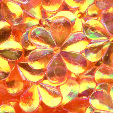15mm Flower Crystal Iris Clementine 100 Grams
