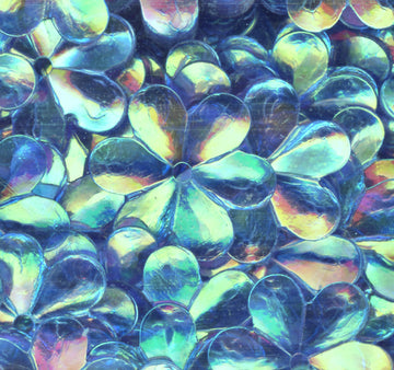 15mm Flower Crystal Iris Blue Lagoon 100 Grams