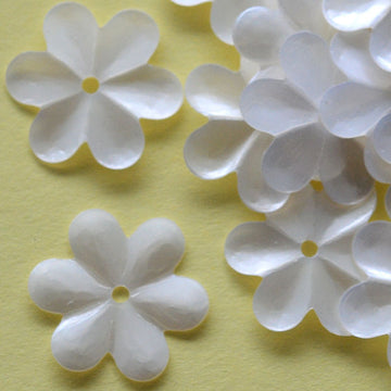 15mm Satin Flower White 100 Grams