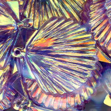 22mm Shell Crystal Iris Wild Orchid