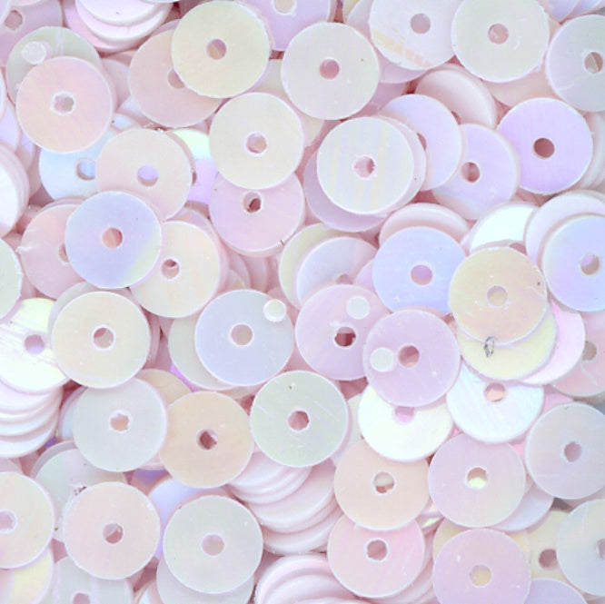 5mm Flat Opaque Iridescent White 100 Grams