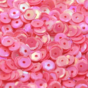 5mm Slightly Cupped Opaque Iridescent Mambo Melon 100 Grams