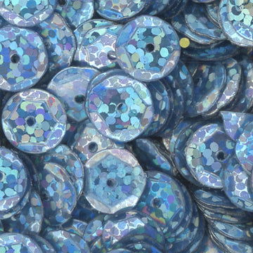 10mm Slightly Cupped Hologram Light Blue