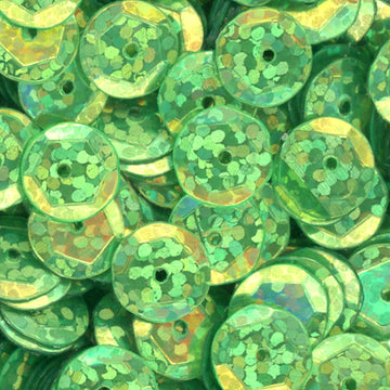 10mm Slightly Cupped Hologram Lemon Lime
