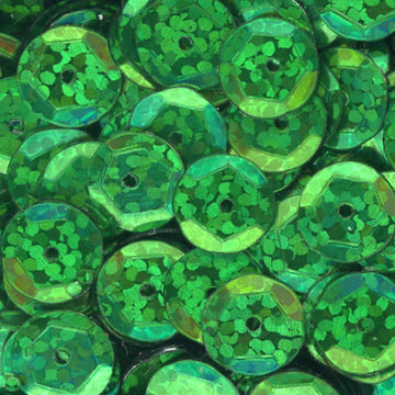 10mm Slightly Cupped Hologram Green 100 Grams