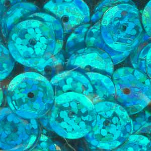 10mm Slightly Cupped Hologram Turquoise 100 Grams