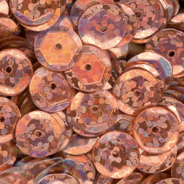 10mm Slightly Cupped Hologram Peach 100 Grams