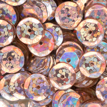10mm Slightly Cupped Hologram Pale Peach 100 Grams