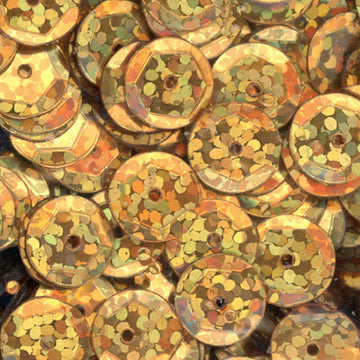 10mm Slightly Cupped Hologram Vintage Gold 100 Grams