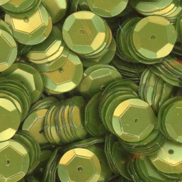 10mm Slightly Cupped Satin Dark Chartreuse 100 Grams