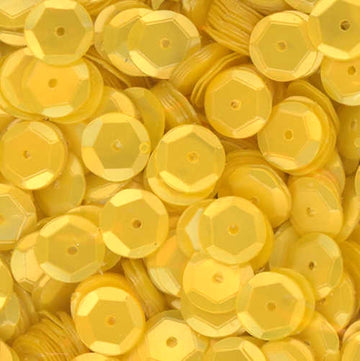 8mm Slightly Cupped Satin Lemon Yellow