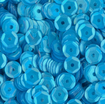 5mm Slightly Cupped Satin Turquoise 100 Grams