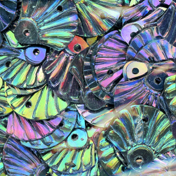 12mm Iridescent Shell Black 100 Grams